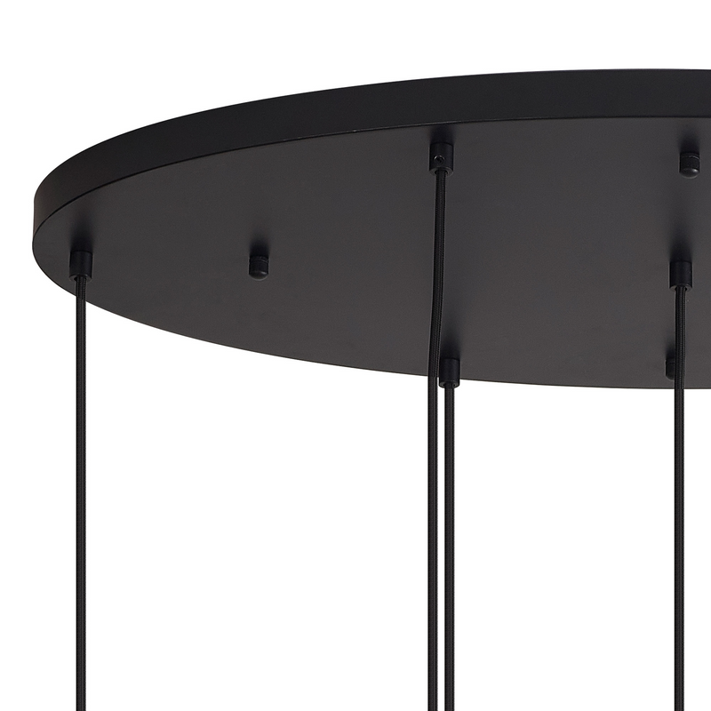Load image into Gallery viewer, C-Lighting Budapest Satin Black 7 Light E27 2m Oval Multiple Pendant, Suitable For A Vast Selection Of Glass Shades - 53405
