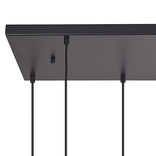 C-Lighting Budapest Satin Black 9 Light E27 2m Rectangular Multiple Pendant, Suitable For A Vast Selection Of Glass Shades - 53407