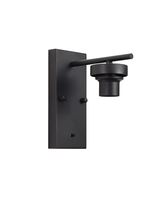 C-Lighting Budapest Satin Black 1 Light E27 Switched Wall Light, Suitable For A Vast Selection Of Glass Shades - 53408