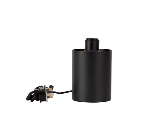 C-Lighting Budapest Satin Black 1 Light E27 15cm Uplight Table Lamp, Suitable For A Vast Selection Of Glass Shades - 53410