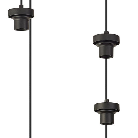 C-Lighting Budapest Satin Black 9 Light E27 Oval Multiple Pendant, Suitable For A Vast Selection Of Glass Shades - 53413