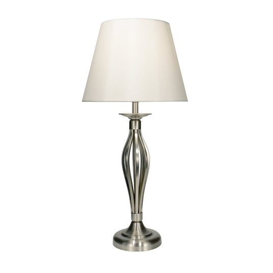 Dar Lighting BYB4046 Bybliss Table Lamp Satin Chrome With Cream Shade - 13700