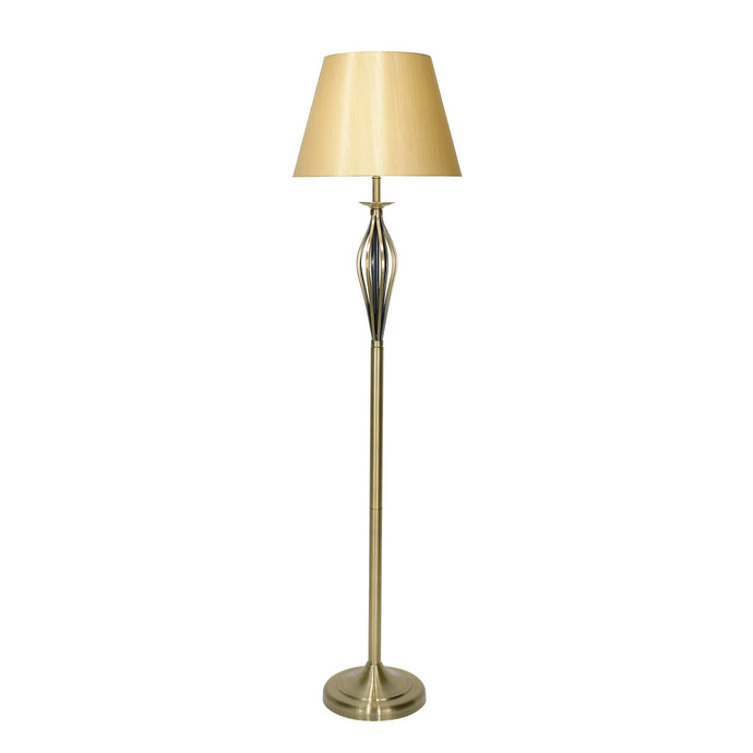 Dar Lighting BYB4975 Bybliss Floor Lamp Antique Brass With Shade - 13697
