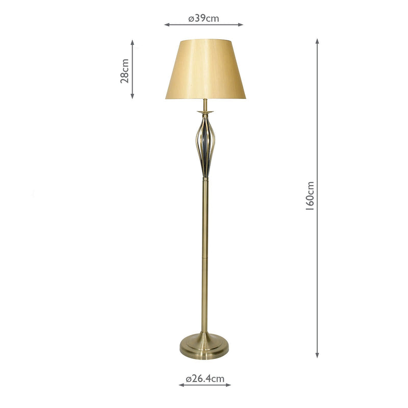 Load image into Gallery viewer, Dar Lighting BYB4975 Bybliss Floor Lamp Antique Brass With Shade - 13697
