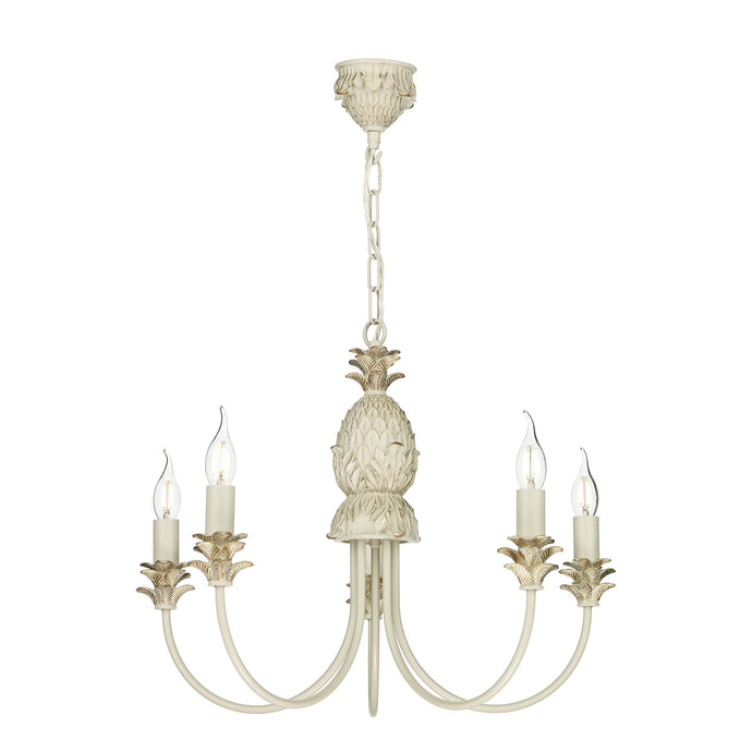 David Hunt Lighting CAB0512 Cabana 5 Light Pendant in Cream Gold