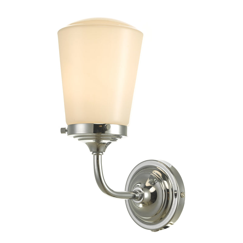 Load image into Gallery viewer, Dar Lighting CAD0750 Caden wall Light Polished Chrome Opal Glass IP44 - 27121
