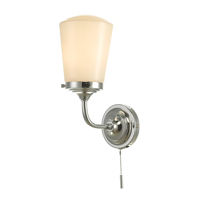 Load image into Gallery viewer, Dar Lighting CAD0750 Caden wall Light Polished Chrome Opal Glass IP44 - 27121
