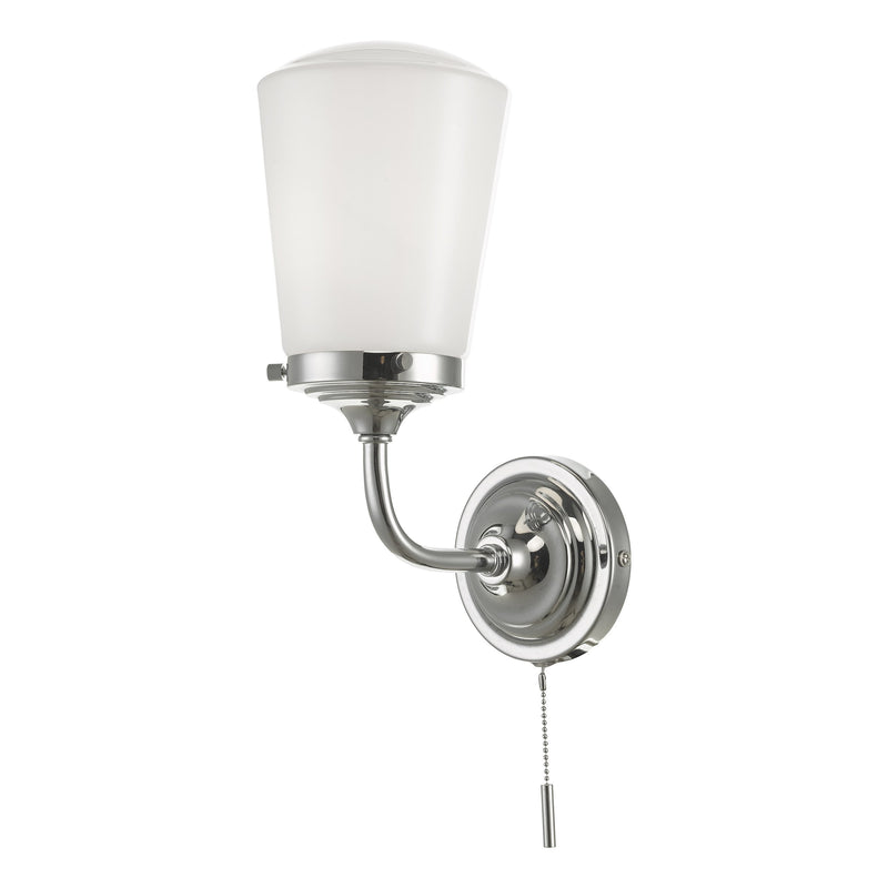 Load image into Gallery viewer, Dar Lighting CAD0750 Caden wall Light Polished Chrome Opal Glass IP44 - 27121
