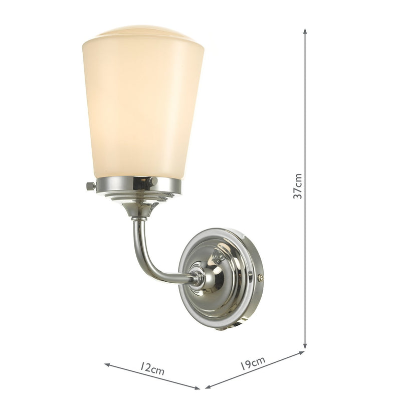 Load image into Gallery viewer, Dar Lighting CAD0750 Caden wall Light Polished Chrome Opal Glass IP44 - 27121

