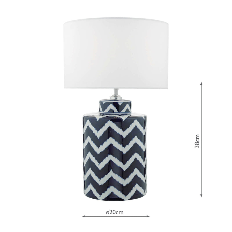 Load image into Gallery viewer, Dar Lighting CAE4223 Caelan Table Lamp Blue &amp; White Base Only - 34937

