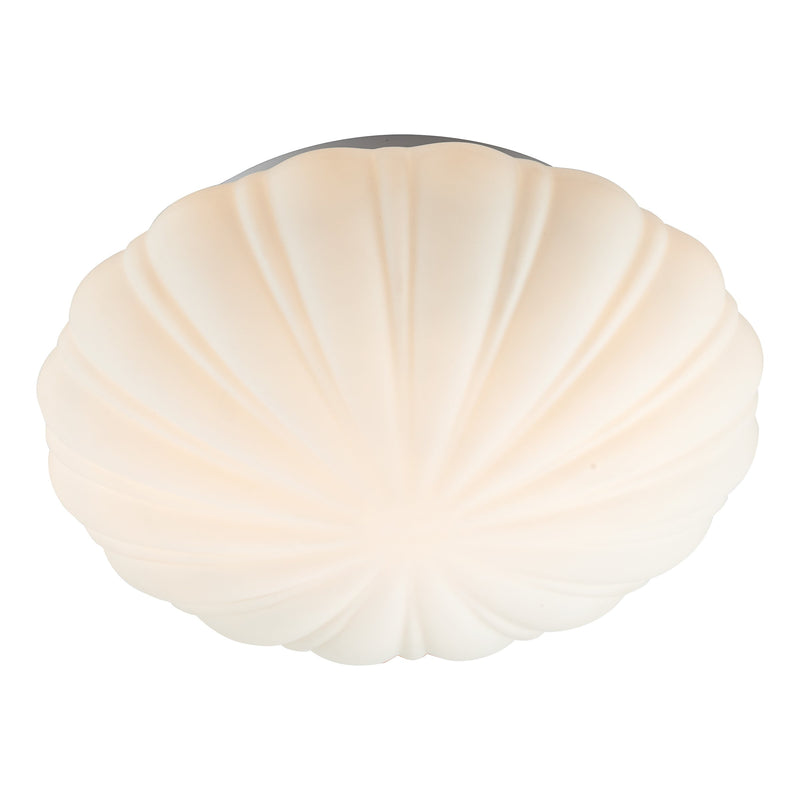 Load image into Gallery viewer, Dar Lighting CAF502 Cafe Scallop Flush Bathroom Ceiling Light Fitting IP44 Small - 6224
