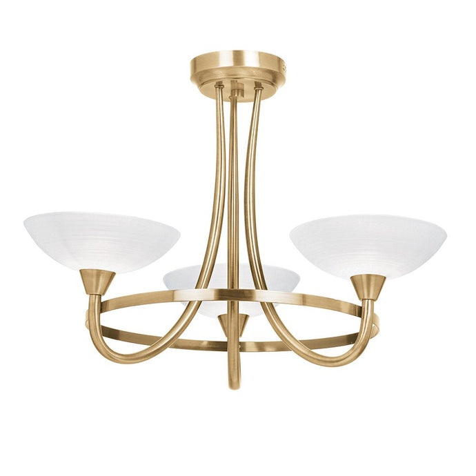Endon Lighting CAGNEY-3AB Cagney 3lt Semi flush - 23968