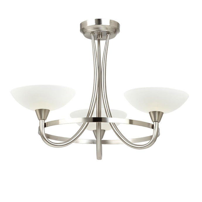 Endon Lighting CAGNEY-3SC Cagney 3lt Semi flush - 34548
