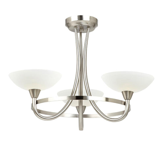 Endon Lighting CAGNEY-3SC Cagney 3lt Semi flush - 34548