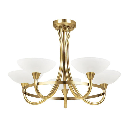 Endon Lighting CAGNEY-5AB Cagney 5lt Semi flush - 34549
