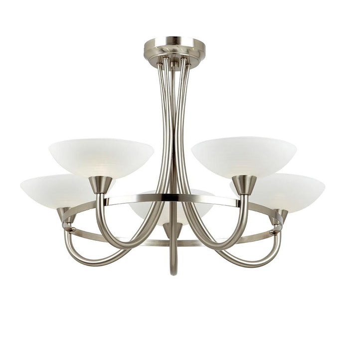 Endon Lighting CAGNEY-5SC Cagney 5lt Semi flush - 27090