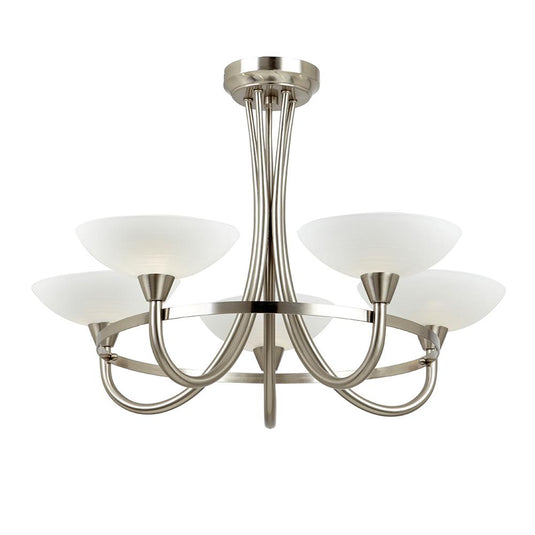 Endon Lighting CAGNEY-5SC Cagney 5lt Semi flush - 27090