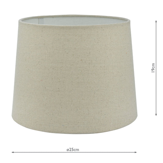 Dar Lighting CAN1029 Cane Natural Linen Tapered Drum Shade 25cm - 36878