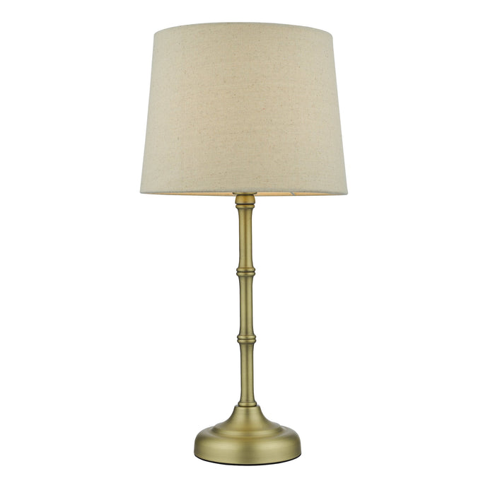 Dar Lighting CAN4275 Cane 1 Light Table Lamp Antique Brass With Shade - 36879
