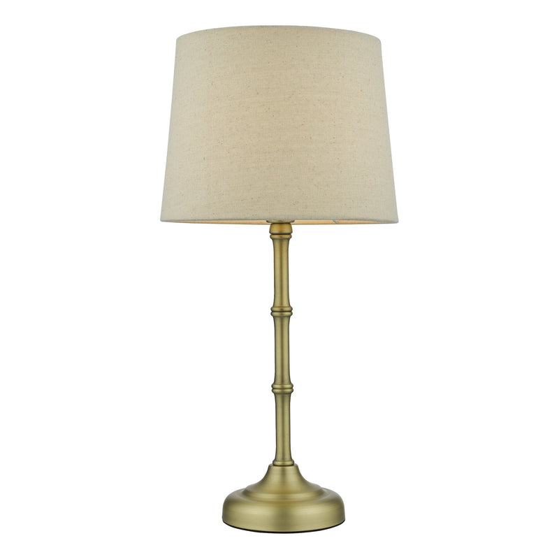 Load image into Gallery viewer, Dar Lighting CAN4275 Cane 1 Light Table Lamp Antique Brass With Shade - 36879
