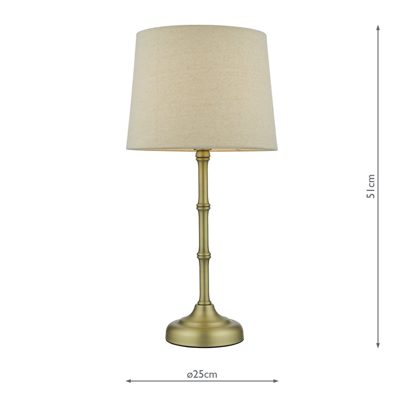 Load image into Gallery viewer, Dar Lighting CAN4275 Cane 1 Light Table Lamp Antique Brass With Shade - 36879
