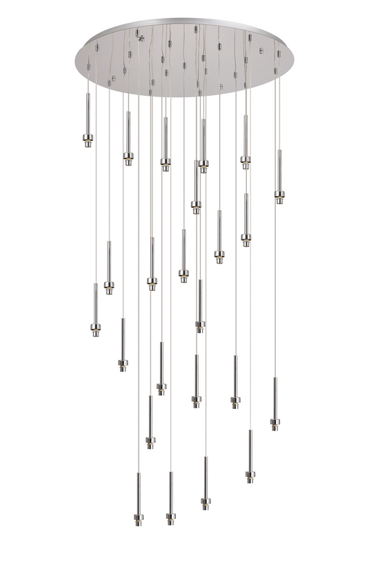 C-Lighting Capel Polished Chrome 24 Light G9 Universal 5m Round Multiple Pendant, Suitable For A Vast Selection Of Glass - 42393