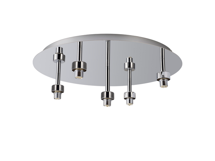 C-Lighting Capel Polished Chrome Round 5 Light G9 Universal Flush Light, Suitable For A Vast Selection Of Glass Shades - 42510