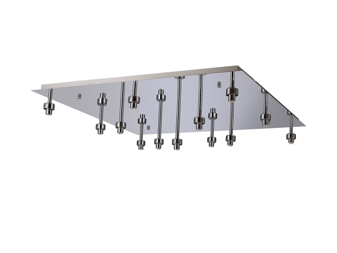 C-Lighting Capel Polished Chrome Square 13 Light G9 Universal Flush Light, Suitable For A Vast Selection Of Glass Shades - 42511