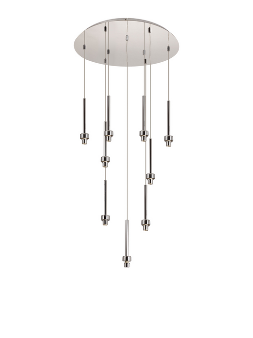 C-Lighting Capel Polished Chrome 9 Light G9 Universal 2.5m Round Multiple Pendant, Suitable For A Vast Selection Of Glass- 52040