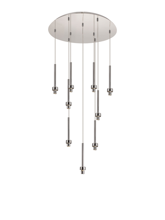 C-Lighting Capel Polished Chrome 9 Light G9 Universal 2.5m Round Multiple Pendant, Suitable For A Vast Selection Of Glass- 52040