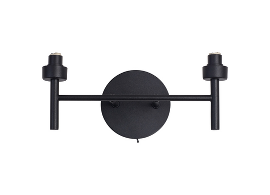C-Lighting Capel Satin Black 2 Light G9 Universal Switched Wall Lamp, Suitable For A Vast Selection Of Glass Shades - 52044