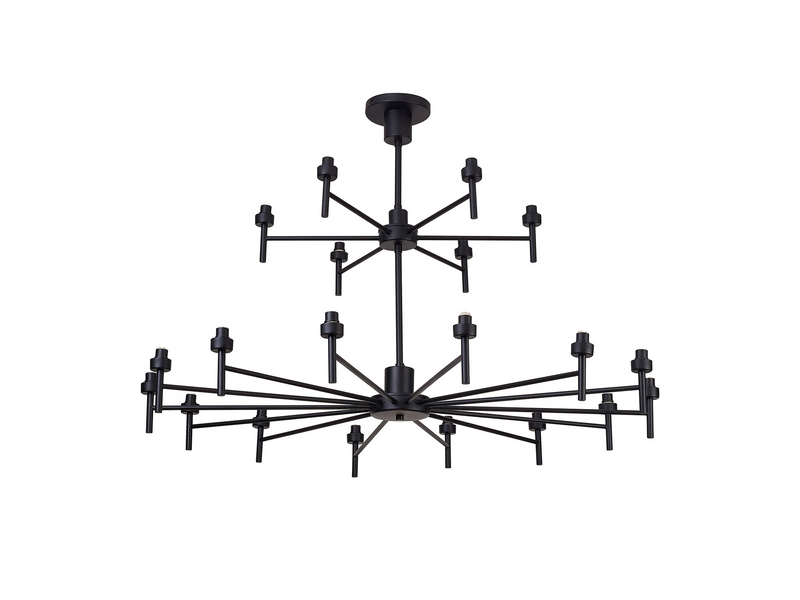 Load image into Gallery viewer, C-Lighting Capel Satin Black 20 Light G9 Universal 2-Tier Light, Suitable For A Vast Selection Of Glass Shades - 52048
