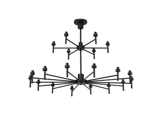 C-Lighting Capel Satin Black 20 Light G9 Universal 2-Tier Light, Suitable For A Vast Selection Of Glass Shades - 52048
