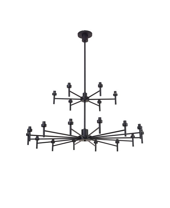 C-Lighting Capel Satin Black 20 Light G9 Universal 2-Tier Light, Suitable For A Vast Selection Of Glass Shades - 52048