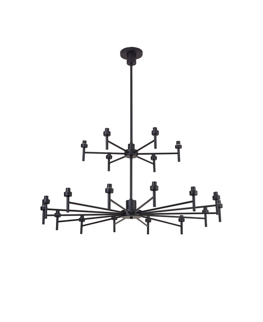 C-Lighting Capel Satin Black 20 Light G9 Universal 2-Tier Light, Suitable For A Vast Selection Of Glass Shades - 52048