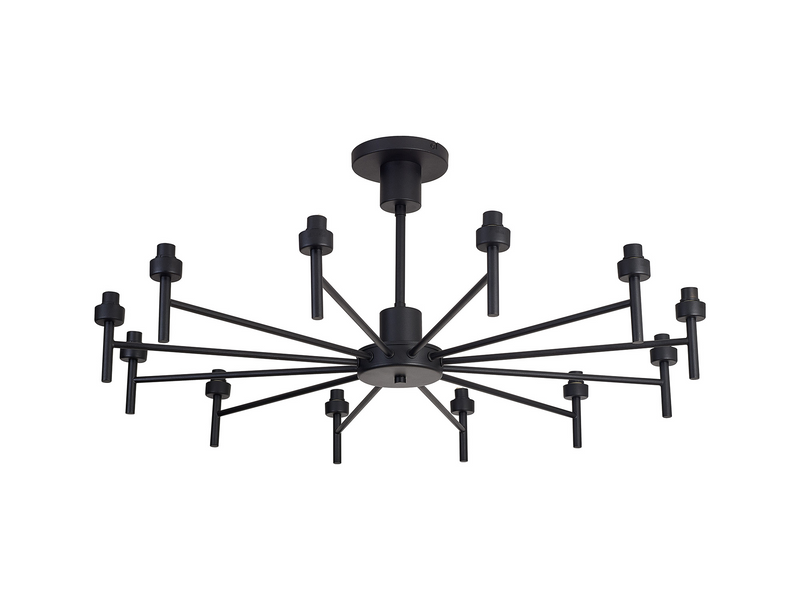 Load image into Gallery viewer, C-Lighting Capel Satin Black 12 Light G9 Universal Telescopic Light, Suitable For A Vast Selection Of Glass Shades - 52049
