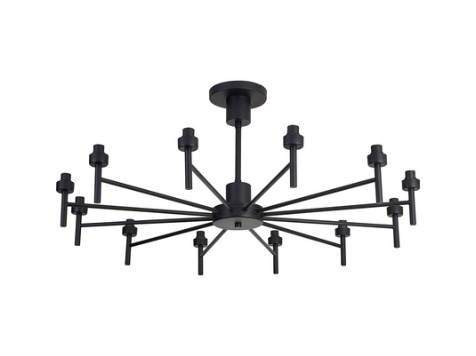 C-Lighting Capel Satin Black 12 Light G9 Universal Telescopic Light, Suitable For A Vast Selection Of Glass Shades - 52049