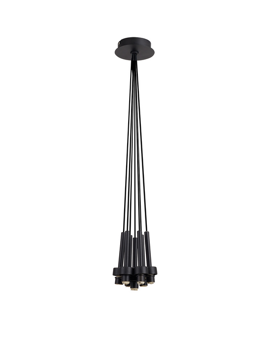 C-Lighting Capel Satin Black 7 Light G9 Universal 1.5m Cluster Pendant, Suitable For A Vast Selection Of Glass Shades - 52053