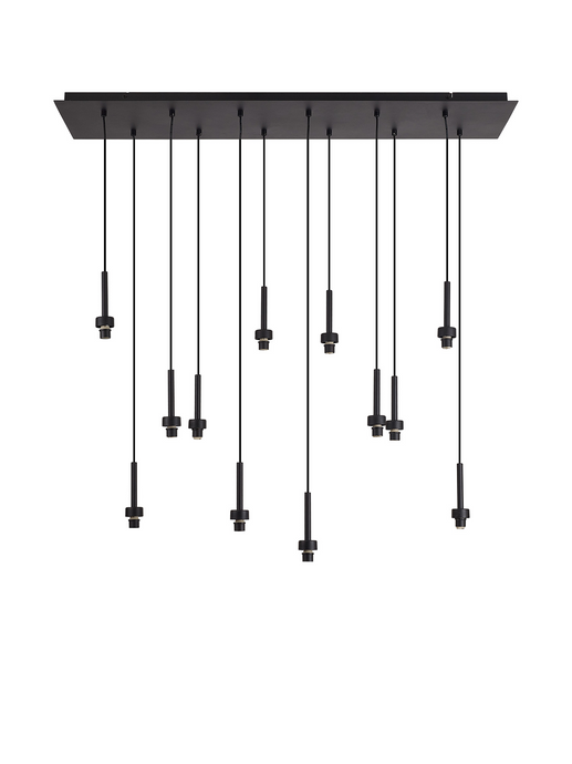 C-Lighting Capel Satin Black 12 Light G9 Universal 2m Linear Pendant, Suitable For A Vast Selection Of Glass Shades - 52057