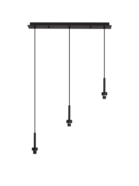 C-Lighting Capel Satin Black 3 Light G9 Universal 2m Linear Pendant, Suitable For A Vast Selection Of Glass Shades - 52061