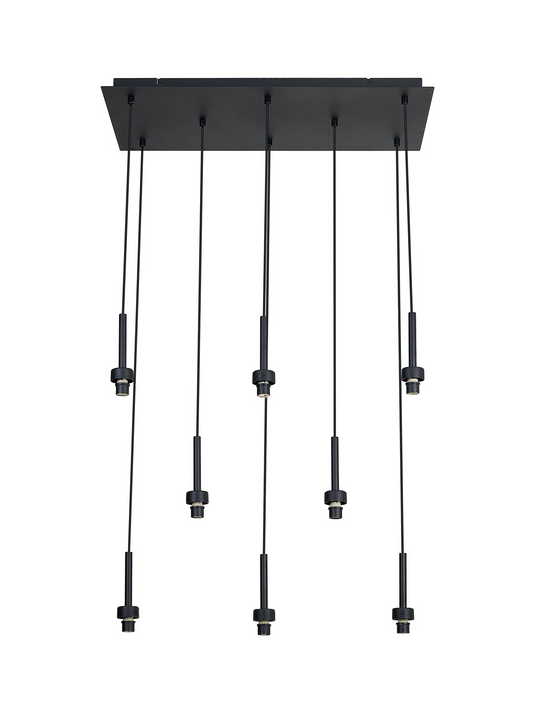 C-Lighting Capel Satin Black 8 Light G9 Universal 2m Rectangle Multiple Pendant, Suitable For A Vast Selection Of Glass Shades - 52064