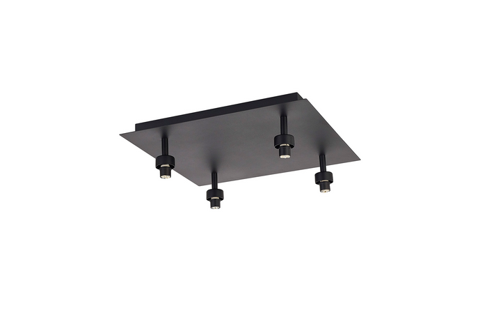 C-Lighting Capel Satin Black Square 4 Light G9 Universal 40cm Flush Light, Suitable For A Vast Selection Of Glass Shades - 52069