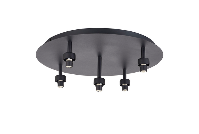 C-Lighting Capel Satin Black Round 5 Light G9 Universal Flush Light, Suitable For A Vast Selection Of Glass Shades - 52070