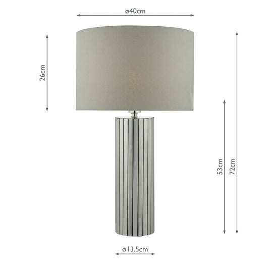 Dar Lighting CAS4250 Cassandra Table Lamp Polished Chrome complete with Shade - 23177