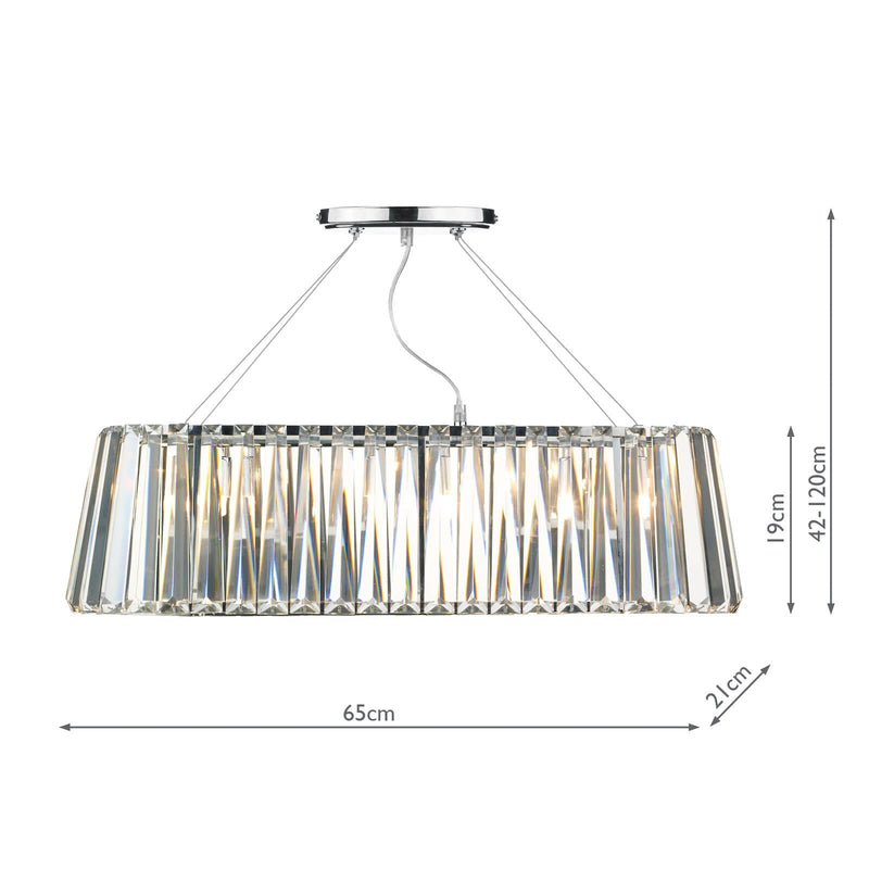 Load image into Gallery viewer, Dar Lighting CEC0350 Cecilia 3 Light G9 Oval Linear Pendant Bar - 15933
