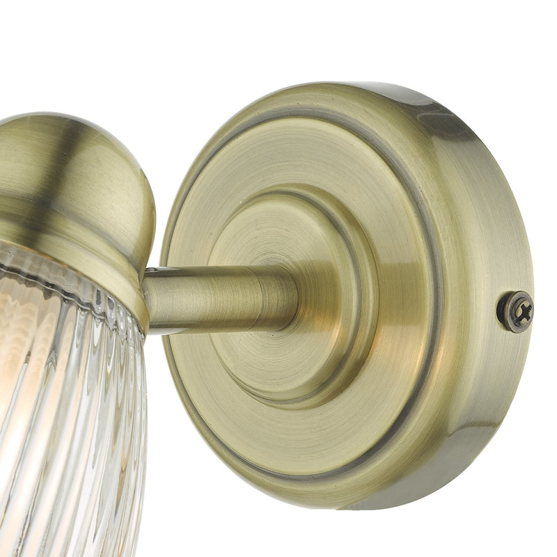 Load image into Gallery viewer, Dar Lighting CED0775 Cedric Single Spotlight Antique Brass Glass IP44 - 27127
