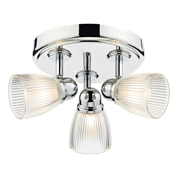 Dar Lighting CED7638 Cedric 3 Light Round Plate Spot Polished Chrome IP44 - 20031