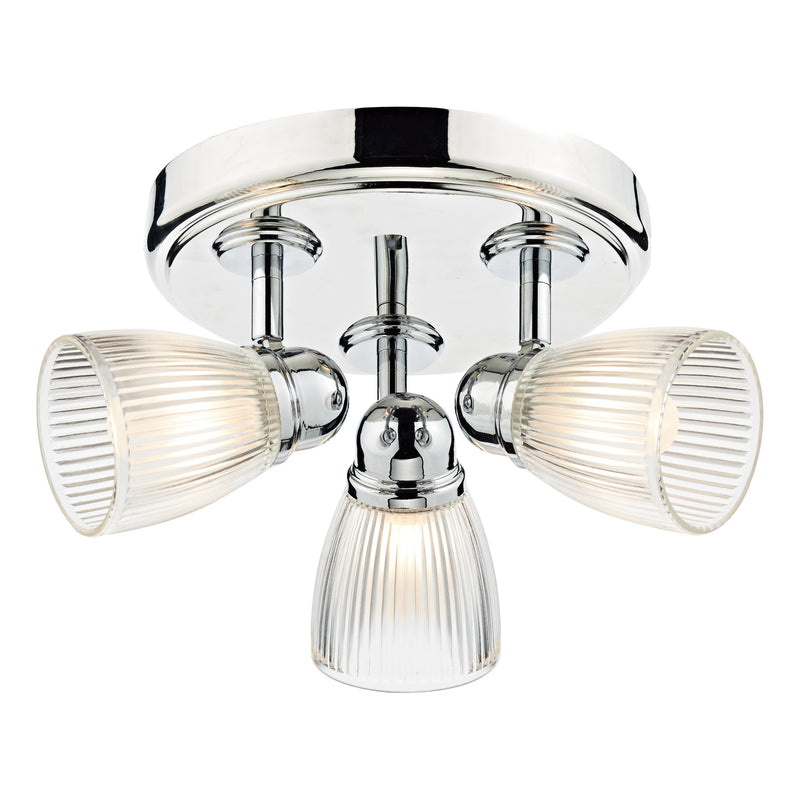 Load image into Gallery viewer, Dar Lighting CED7638 Cedric 3 Light Round Plate Spot Polished Chrome IP44 - 20031
