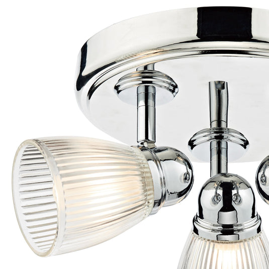 Dar Lighting CED7638 Cedric 3 Light Round Plate Spot Polished Chrome IP44 - 20031