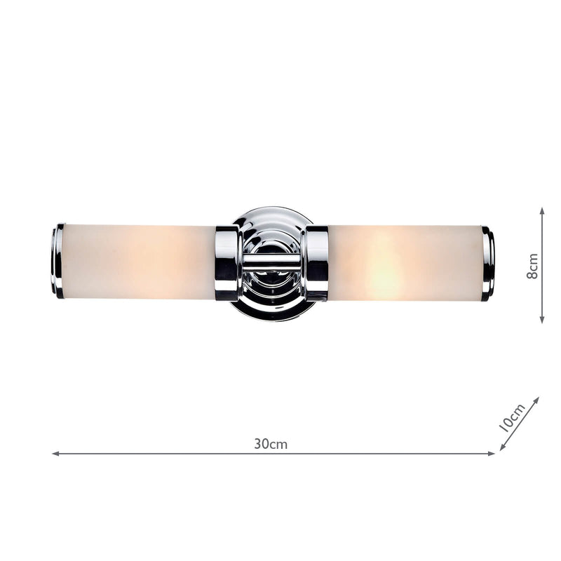Load image into Gallery viewer, Dar Lighting CEN0950 Century Double Wall Bracket Polished Chrome IP44 - 19146
